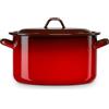 briebe Pentola dritta da cucina a induzione 34 cm, casseruola 18,5 L grande con coperchio in acciaio smaltato vetrificato Apta, piano in ceramica, fuoco, gas, forno, Ignea vintage rosso