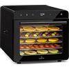 Klarstein Essiccatore Alimentare, Essicatore Alimenti 700W, Essiccatore Frutta e Verdura Casalingo con 6 Vassoi a Griglia in Metallo, Disidratatore Alimentare con Timer 24h e Display Touch Digitale
