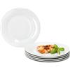 MamboCat Tommy - Set di 6 Piatti Piani, Ø 24 cm, in Porcellana Bianca per 6 Persone, Grandi per Pasti Principali, Grigliate & Co. I per Colazione, Pranzo, Caffè e Pane