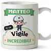 Mugffins Tazza Personalizzata in ceramica per VIGILE uomo 11 oz / 350 ml - In italiano - Sei incredibile - Kawaii - Idea regalo per compleanno, anniversario, natale, laurea