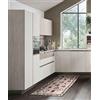 Pierre Tappeti Tappeto LOVELY beige rosso moderno cuori, passatoia cucina multiuso lavabile antiscivolo cm.55x140