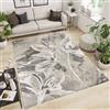 By Suardi Tappeto moderno Vanilla Tortora - Lavabile in lavatrice, antiscivolo, design floreale jacquard - Pelo corto - Made in Italy - per soggiorno e camera da letto (85x150cm)