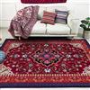 Tappeti Design Tappeto Soffice 150 X 180 CMFiori in stile etnico cremisi Grande, Antiscivolo, Lavabile, Cameretta dei Bambini, Soggiorno 150x180cm