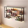 LIJBDDM Soggiorno Portabottiglie Da Parete ，Angolo Bar Mensole Da Muro Mobile Porta Bottiglie Per Vino Per Bottiglie Di Liquori Vetrinetta Pensile Da Parete(Size:120cm)
