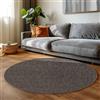 Carpettex Tappeto a pelo corto, tessuto piatto, tappeto a loop melange, facile da mantenere, adatto per soggiorno e camera da letto, Colore: Marrone, Taglia: 160 cm Rotondo