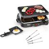 Tristar Raclette - Barbecue per feste con forchette teppan per 4 persone, piccolo grill da tavolo rettangolare, 500 Watt