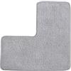 Generic Tappetino da bagno a forma di L, tappeto da bagno assorbente, morbido, tappetino da doccia angolare, lavabile per doccia quadrata (grigio)