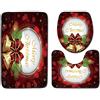 keephen Set da 3 pezzi Set di tappetini da bagno Natale Pupazzo di neve Tappeto da toilette Tappeto antiscivolo Tappeto da bagno Tappetino da bagno Tappeto da bagno per WC