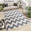 TAPISO Maroko Tappeto Camera Soggiorno Salotto Moderno Grigio Chiaro Ecrù Innovativo Zigzag A Pelo Corto 140 x 190 cm