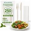 ecodrinks - 250 Set Forchette, Coltelli e Tovagliolo di CPLA Riutilizzabili - Bis Posate Senza BPA, Biodegradabili ed Ecologiche - Perfetti per Catering, Eventi, Feste, Picnic e Barbecue