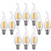 ZYUJIA E14 6W Lampadina a Candela LED Dimmerabile(Equivalente a 60W) 10 Confezioni C35 Lampadina a Filamento LED 600LM 2700K Bianco Caldo Lampada a Candelabro Vintage a Risparmio Energetico