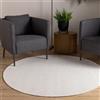 Interiyou Tappeto cotone artigianale Riga - 120x120 cm Rotondo Bianco - Per salotto, camera da letto - 100% fibra naturale tessuto piatto