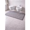 TEXTILE COLLECTION Tappeto Bagno Riccio 50x80 cm e 55x110 cm - Cotone & Poliestere, Asciugatura Rapida (Grigio, 55x110)