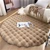 Lifup Tappeto Rotondo Shaggy a Pelo Alto per Soggiorno, Antiscivolo Lavabili Moderni Moquette Tappeto Morbido e Fluffy per Camera da Letto Marrone 120 x 120 cm