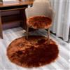 BESTORI Tappeto Rotondo Peloso Soggiorno Tappeto Morbido Soffice Pelliccia Sintetica Tappeto a Pelo Lungo per Camere da Letto 130 x 130 cm, Marrone