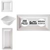 G.M. DISTRIBUZIONE 200 Piatti Rettangolari Bianchi in Polpa di Cellulosa 22,5x13,5 cm, Ideali per Cibi Caldi e Freddi, Piatti Impermeabili Usa e Getta Adatti al Microonde, Biodegradabile e Compostabile
