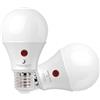 SINCELIGHT Crepuscolo all'alba Lampadina LED con doppio sensore a fotocellula, 9W, E27, accensione e spegnimento automatico in base al livello di luce diurna, per esterni, Bianco Neutro 4000K, 2 pz.