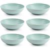 Acan Tradineur - Confezione da 6 piatti fondi in plastica riutilizzabili e riciclabili, adatti forno a microonde e congelatore, made in Spagna, Ø 19 cm - 900 ml, verde pastello