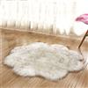 Fouriding Tappeto in Pelliccia Sintetica Tappeto Peloso Shaggy Forma di Fiore Tappeti Peluche Ultra Morbido Antiscivolo Decorativo per Divani Del Soggiorno e Camere da Letto(Bianca Grigio, 60 * 60cm)