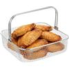 JOINPAYA Cestello Rotondo a Rete in Acciaio Inox per Friggitrice ad Aria con Manico, Accessorio per Friggere Alimenti, Compatibile con Forno e Cucina Domestica