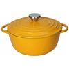 Brandani 52573 CASSERUOLA COCOTTE GIALLA GHISA SMALTATA CAPACITA 3 LT, cm d 22x28x16h, Rivestimento in smalto porcellanato per una lunga durata