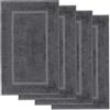 Lavea® 4 Tappetini Bagno 50x80 cm in 100% Cotone - Tappeti Bagno Assorbenti e Lavabili - Ideali come Tappeto Bagno o Tappetino Doccia - Antracite