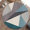 Odot Tappeto Sedia Ufficio Gaming, Rotondo Tappeto Salvapavimento Antiscivolo Protettore del Pavimento Tappetino per Sedia da Ufficio con Ruote per Piastrelle, Parquet (Triangoli beige,120cm)