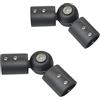 TopHomer Connettore angolare per asta per tende a gomito in acciaio inox, connettore ad angolo, 19 mm, resistente, per aste per tende da finestra a baia, colore nero (set da 2)