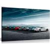 Panther Print Stampa artistica su tela, soggetto: evoluzione della Porche 911 Turbo, Tela pesante incorniciata su telaio in pino massello., A2 61x41 cm (24x16in)