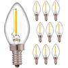 LeuchtenDirekt Confezione da 10 lampadine a LED dimmerabili, E14, 0,5 W, 2700 K, luce bianca calda, 220 V, per lampadario, lampadine Edison