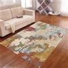 Rururug Tappeto Quadrato per Salotto, Camera da letto, decorazioni casa, pelo corto, Tappeti decorativi,Fucsia Arancione Giallo Verde Blu Beige Mandorla,Multicoloured,Square 180 x 180 cm