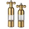 RCJCQSR Macinasale e pepe, 2 pezzi, con rubinetto manuale in acciaio inox, con manico, per casa, ristorante, barbecue, ricaricabile, con grana regolabile