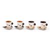 Mandorle by Paben Set 4 tazze + 4 piattini da Cappuccino, Tè, Tisana, Caffè lungo, design moderno in porcellana collezione Mandorle PB14451