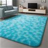Wokuaile Tappeti Salotto Shaggy Morbido Tappeti a Pelo Lungo Antiscivolo Soffice Moderne per Soggiorno Camera da Letto Blu Tie Dye, 80 x 160 cm