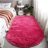 Reyox Tappeto Ovale Moderno Peloso Morbida Soffici Antiscivolo Tappetino a Pelo Lungo per Soggiorno Camera da Letto fucsia 60 x 120 cm