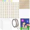 CYFUN DESIGN Kit di 120 adesivi a LED per circuiti luminosi, con 2 nastri conduttivi, 3 strisce adesive in schiuma, per aggiungere luci a carte speciali (rosso, blu, verde, giallo, arancione, rosa, bianco
