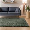 Interiyou Tappeto salotto a pelo alto Sofia - 200x290 cm HellVerde - Soffice e monocromatico - Lavabile e antiscivolo - Lungo morbido