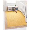 Ripaz Vogue Tappeto in iuta naturale giallo con bordo beige intrecciato a mano in iuta quadrato per decorazioni domestiche (210 x 210 cm quadrato)