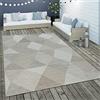 Paco Home Tappeto per interni ed esterni in tessuto piatto con motivo a rombi con motivo geometrico beige, Dimensione:80x150 cm