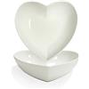 FLORWOD Set di 2 piatti da insalata in porcellana a forma di cuore, 17,8 cm, per servire dessert, antipasti, frutta, 538,6 g/pc