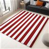 Generico Tappeto Salotto 80 x 150 cm, Tappeto Ingresso Interno Strisce Rosse e Bianche Morbido Antimacchia Antiscivolo Lavabile, Righe Rosse e Bianche Moda Semplice per Cucina Camera Da Letto Ufficio