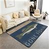 Loussiesd Tappeto a tema Bass Fish per soggiorno camera da letto pesca sul lago per bambini donne uomini rustico rustico rustico rustico rustico per la casa della stanza 150 x 200 cm