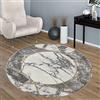 Paco Home Morbidi tappeti marmorizzati a pelo corto in grigio e oro per il soggiorno con motivi diversi, Dimensione:Ø 160 cm tondo, Colore:Oro 5