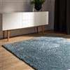 benuta Basic Tappeto salotto a pelo alto Sohari - Blu 200x200 cm - Minimalista - Morbido lavabile - Camera letto, corridoio, sala pranzo, soggiorno - Pavimento riscaldato