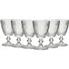 COSE DA CASA Set 6 Bicchieri a Calice con piede in Vetro Trasparente da 30cl Design Vintage Elegante stile Pregiato Ideale per Acqua Vino e Tavole Raffinate Settore Casa e HORECA