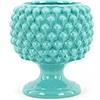 Ceramiche Azzaro & Romano Caltagirone CEAR ceramiche - Mezza pigna colore Acquamarina, pigna portavaso, portaoggetti, svuotatasche, portadolci in ceramica siciliana di Caltagirone H cm 25