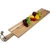 Spetebo Tagliere XXL in teak con manico - 100 x 20 cm - Piatto da portata in legno per alimenti - Antipasti in legno per salsiccia formaggio antipasti