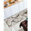 GBiancheria Tappeto Passatoia Universo Tortora by Suardi - Design Moderno Geometrico - Lavabile in Lavatrice - Fondo Antiscivolo - Made in Italy - Collezione Velour (55x140cm)