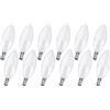 LEDLUX Lampade Led E14, Bianco Caldo 3000K, Lampadina Led E14, 8W=64W, E14 C37 720 Lumens, Forma Candela Goccia Oliva, Diametro 37mm, Lunga 112mm
