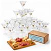 Garnet Europe Garnet - 24 pz - Coppa Martini Plastica Economica Riutilizzabile - 29 cl (20 cl servizio) - Spessore 1,8 mm - Gambo Trasparente - Resa smontata salvaspazio (montaggio facile) (Gambo trasparente)